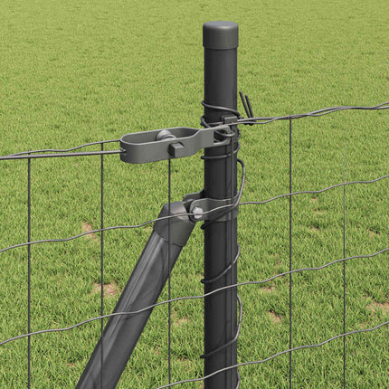 Eurohegn med betonbund 10 x 1 m PVC-belagt stål Grå Mesh