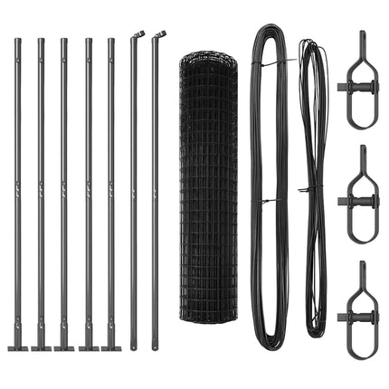 Eurohegn med betonbund 10 x 1 m PVC-belagt stål Grå Mesh