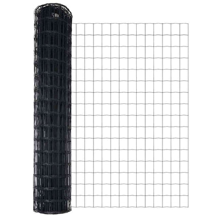 Eurohegn med betonbund 10 x 1 m PVC-belagt stål Grå Mesh