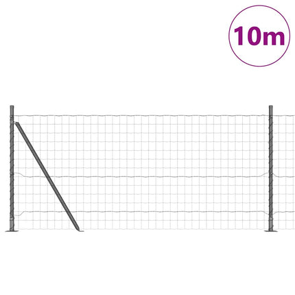 Eurohegn med betonbund 10 x 1 m PVC-belagt stål Grå Mesh
