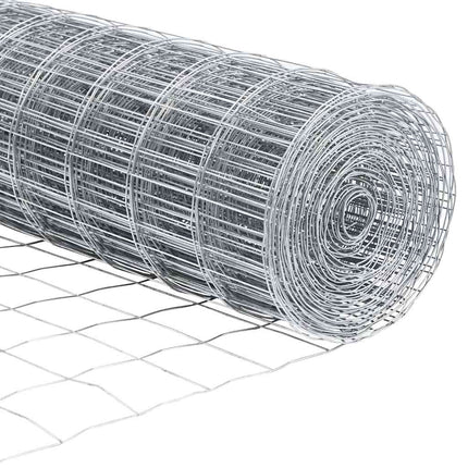 Udendørs Euro-hegn med betonfundament 10 x 1,2 m Sølv Mesh
