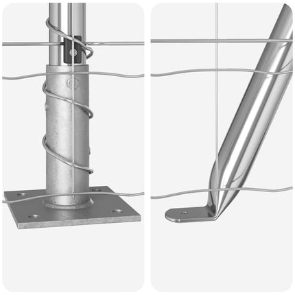 Eurohegn med betonbund 25 x 1 m Galvaniseret stål Sølv Mesh