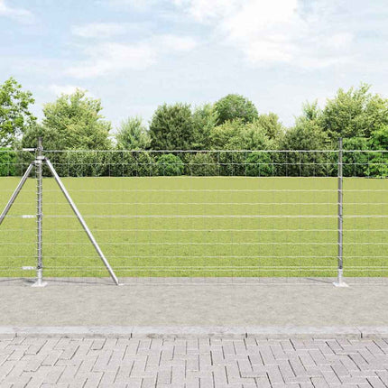 Eurohegn med betonbund 25 x 1 m Galvaniseret stål Sølv Mesh