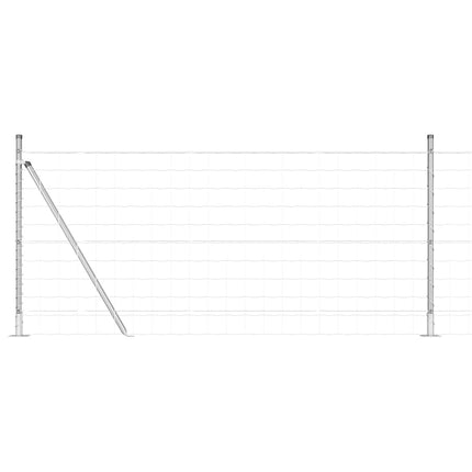 Eurohegn med betonbund 25 x 1 m Galvaniseret stål Sølv Mesh