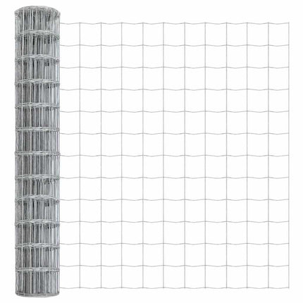 Eurohegn med betonbund 25 x 1 m Galvaniseret stål Sølv Mesh