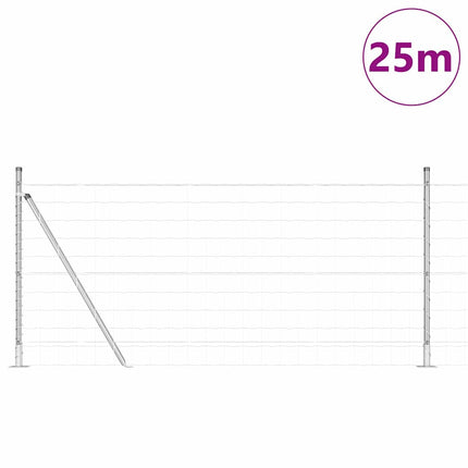 Eurohegn med betonbund 25 x 1 m Galvaniseret stål Sølv Mesh