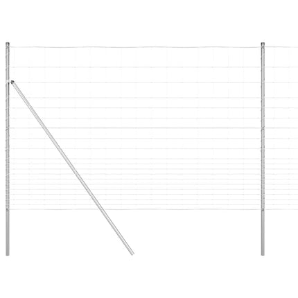 Grundfikseret svejset trådgærde 25 x 1,6 m Sølv Mesh