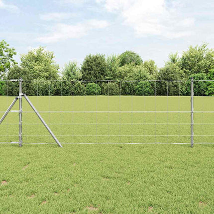 Grundfikseret svejset trådgærde 50 x 0,8 m Sølv Mesh