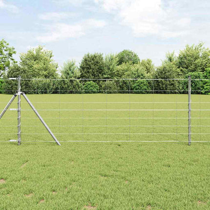 Grundfikseret svejset trådgærde 50 x 0,8 m Sølv Mesh