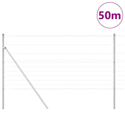 Grundfikseret svejset trådgærde 50 x 1,2 m Sølv Mesh