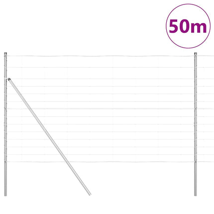 Grundfikseret svejset trådgærde 50 x 1,4 m Sølv Mesh