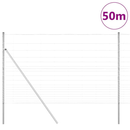 Grundfikseret svejset trådgærde 50 x 1,5 m Sølv Mesh