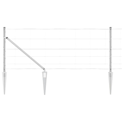 Svejset trådhegn med spidser 25 x 0,8 m Galvaniseret stål Sølv