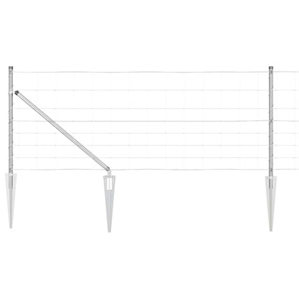 Svejset trådhegn med spidser 25 x 0,8 m Galvaniseret stål Sølv