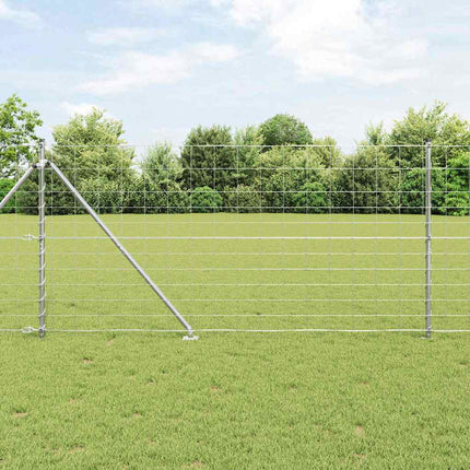 Svejset trådhegn med spidser 25 x 1,2 m Sølv Mesh