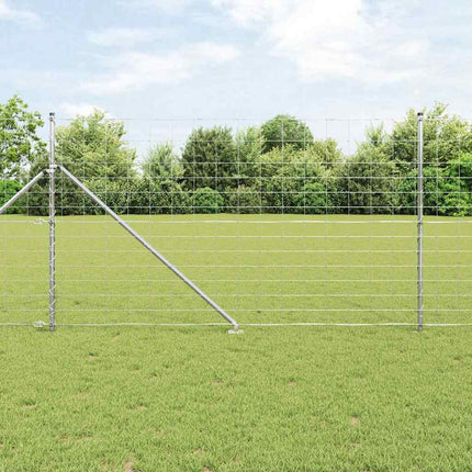 Svejset trådhegn med spidser 25 x 1,4 m Sølv Mesh
