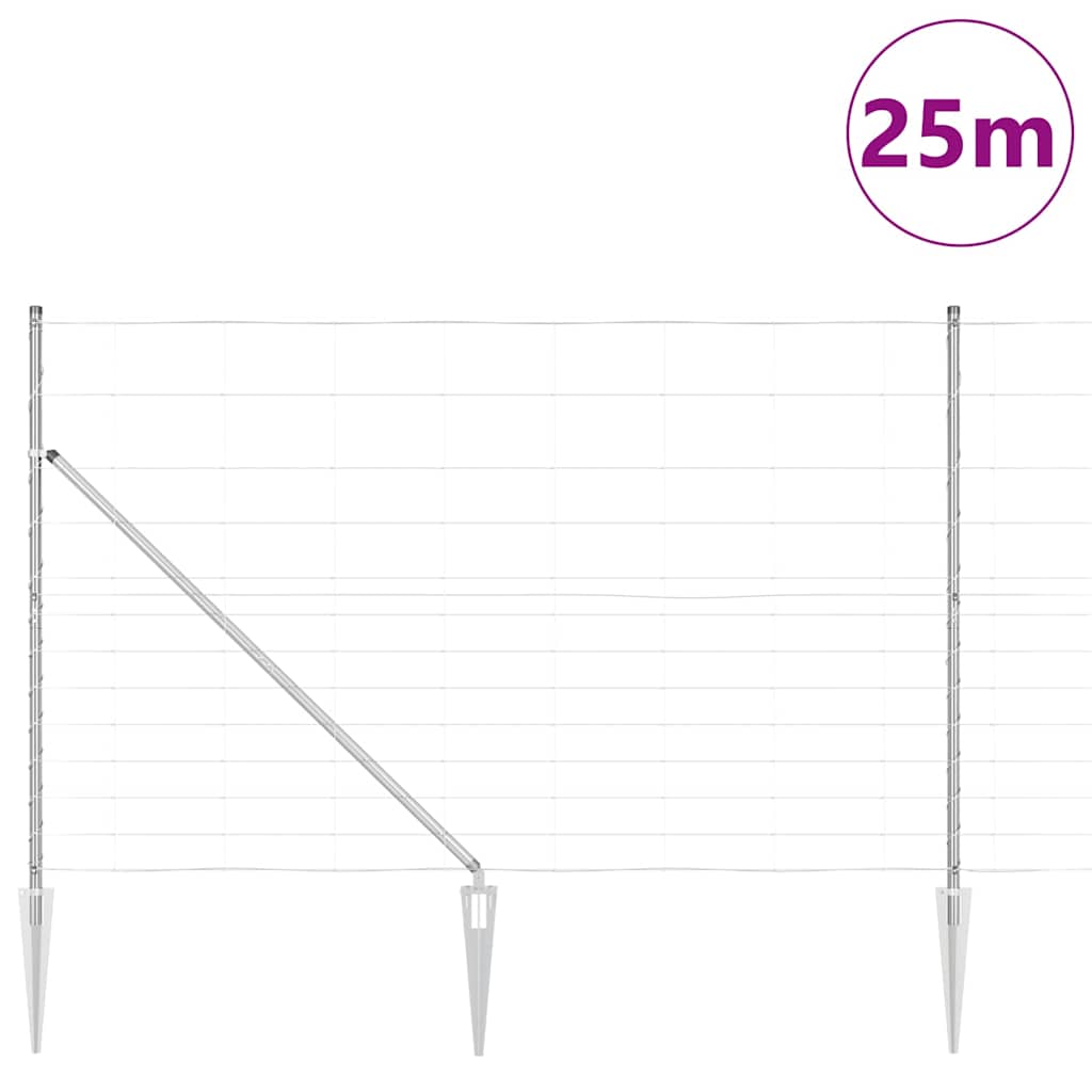 Svejset trådhegn med spidser 25 x 1,5 m (B x H)