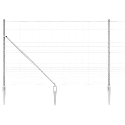 Svejset trådhegn med spidser 25 x 1,5 m Galvaniseret stål Sølv