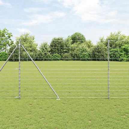 Svejset trådhegn med spidser 25 x 1,6 m Sølv Mesh