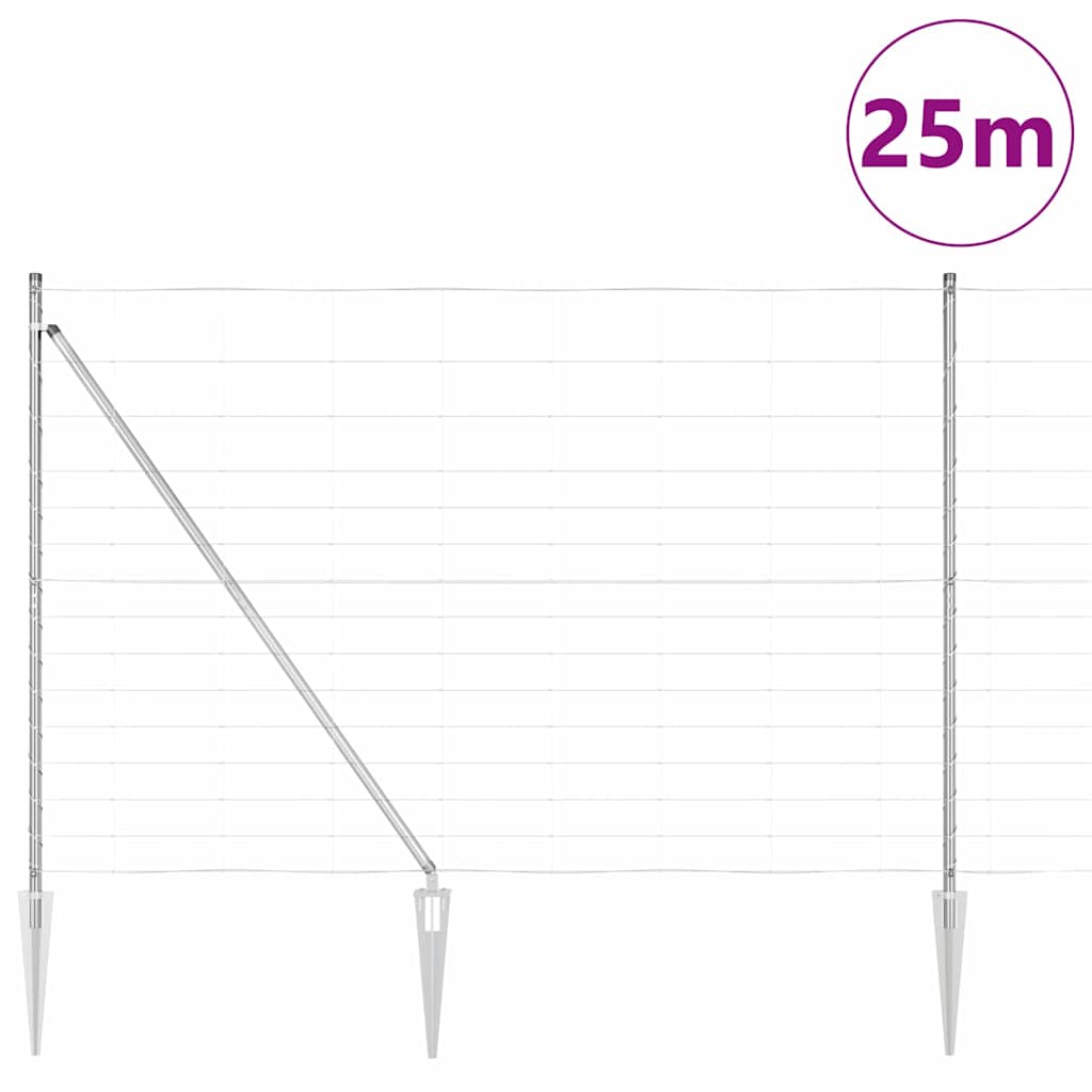 Svejset trådhegn med spidser 25 x 1,6 m (B x H)
