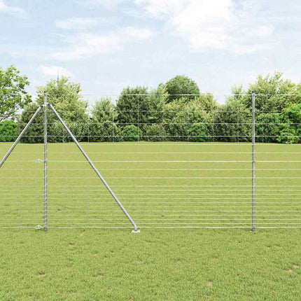 Svejset trådhegn med spidser 25 x 1,6 m Sølv Mesh