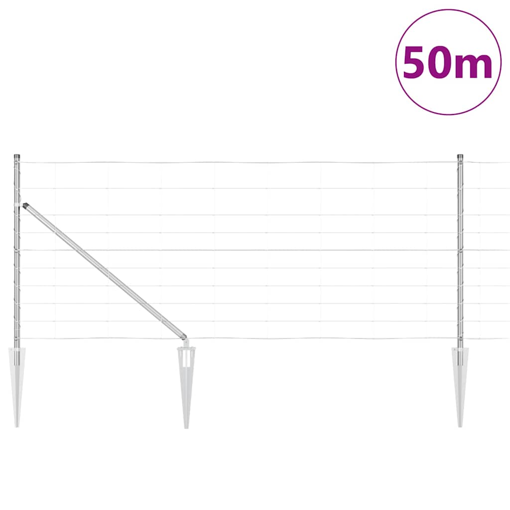 Svejset trådhegn med spidser 50 x 1 m (B x H)