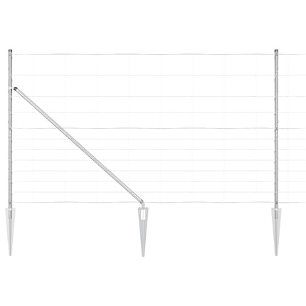 Svejset trådhegn med spidser 50 x 1,4 m Galvaniseret stål Sølv