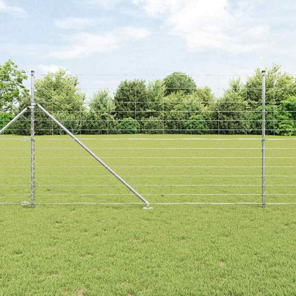 Svejset trådhegn med spidser 50 x 1,4 m Sølv Mesh