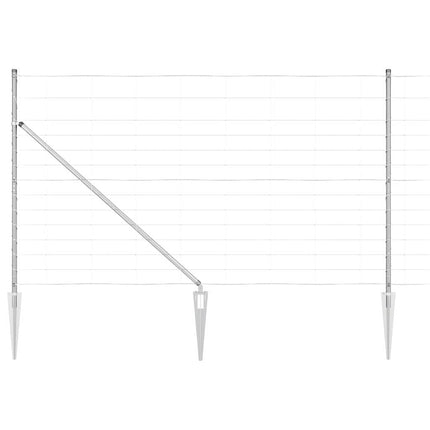 Svejset trådhegn med spidser 50 x 1,4 m Sølv Mesh