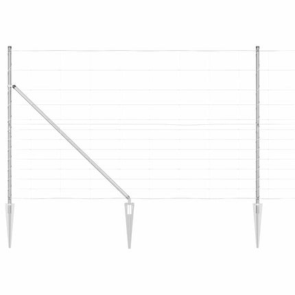 Svejset trådhegn med spidser 50 x 1,5 m Sølv Mesh