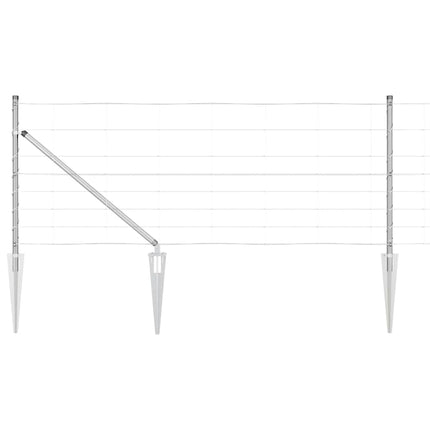 Svejset trådhegn med spidser 100 x 0,8 m Sølv Mesh