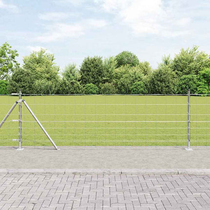 Svejset Trådhegn med Betonsokkel 25 x 0,8 m Sølv Mesh