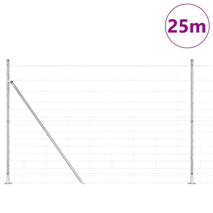 Svejset Trådhegn med Betonsokkel 25 x 1,6 m Galvaniseret stål