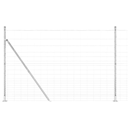 Svejset Trådhæk med Betonbund 25 x 1,6 m Galvaniseret stål Sølv