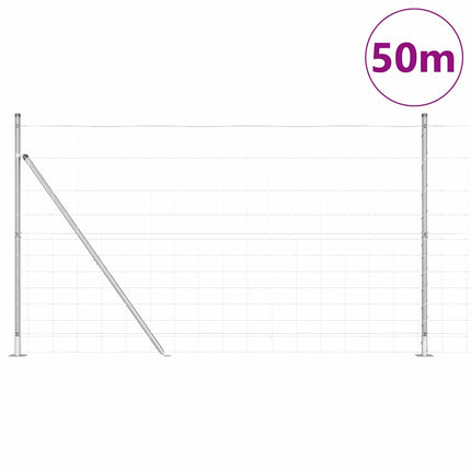 Svejset Trådhegn med Betonsokkel 50 x 1,4 m Sølv Mesh
