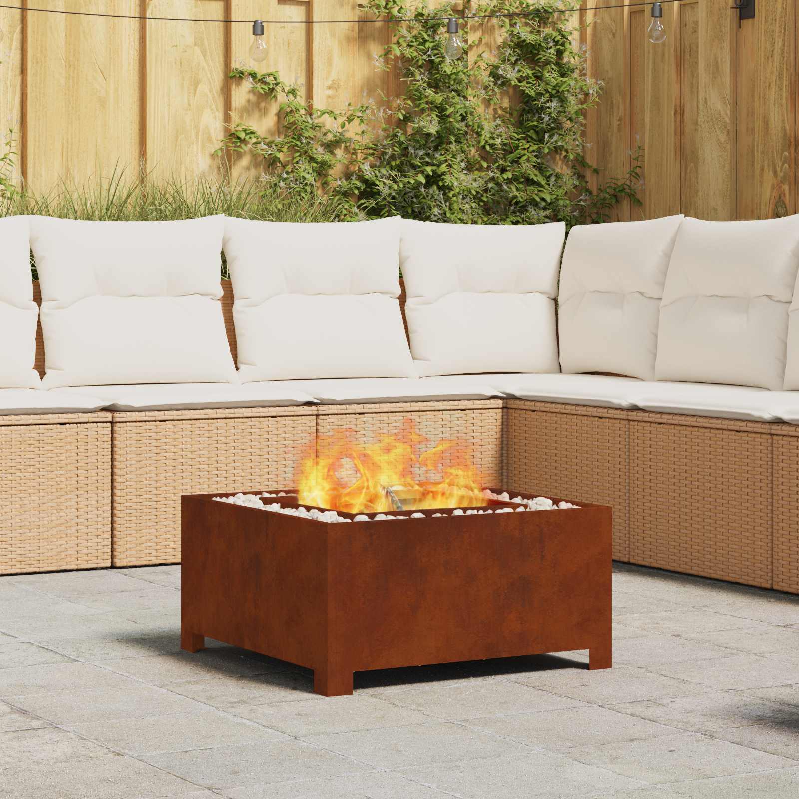 Bålsted Brun 60 x 60 x 30 cm Cortenstål billede