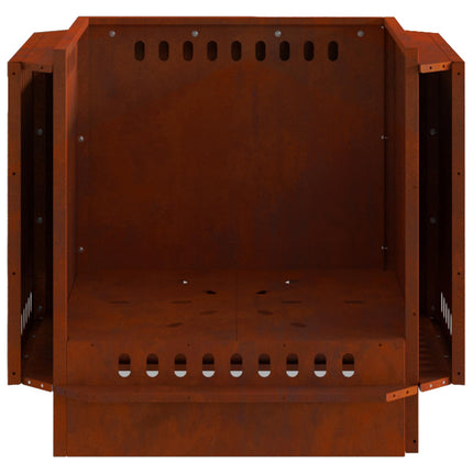 Røgfri ildskål Rusten 58 x 58 x 51 cm Cortenstål