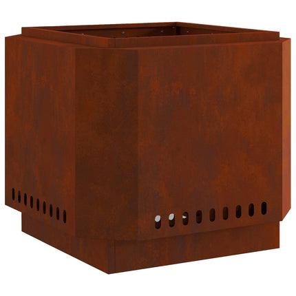 Røgfri ildskål Rusten 58 x 58 x 51 cm Cortenstål