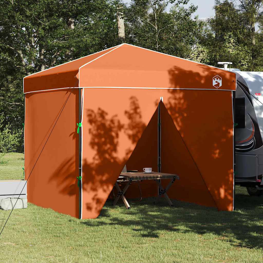 Pop-up canopy telt - orange 243 × 243 × 251 cm i stof
