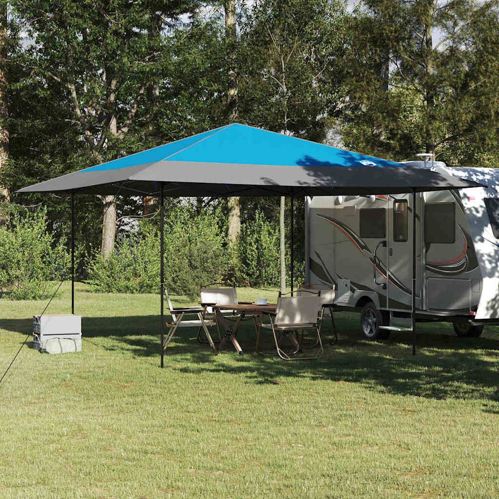 Pop-up canopy telt - blå stof, 395 × 395 × 251 cm