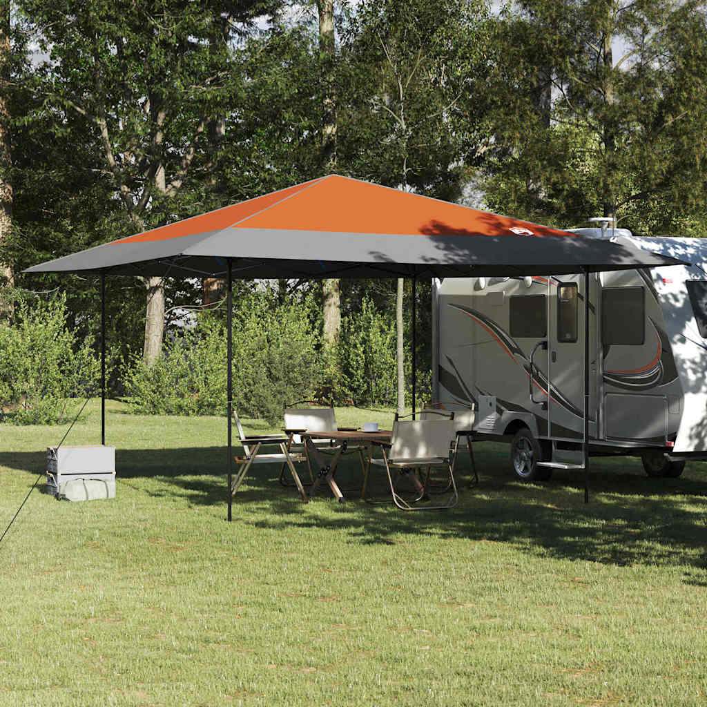 Pop-up canopy telt - orange stof, 395 × 395 × 251 cm