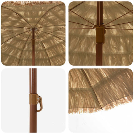 Strand Parasol 205 x 205 x 210 cm Polyester og Stål Naturfarvet