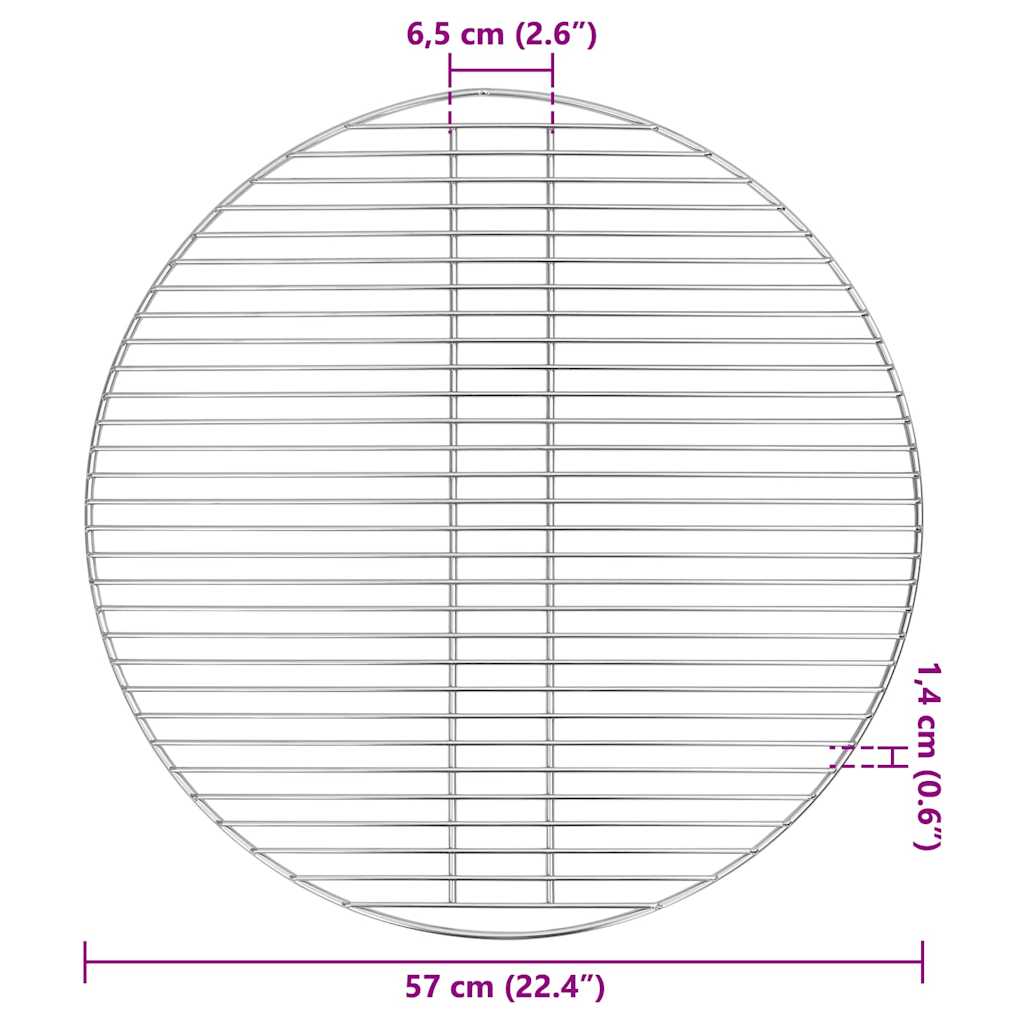 Grillrist til BBQ Sølv 57 x 57 cm Rustfrit stål