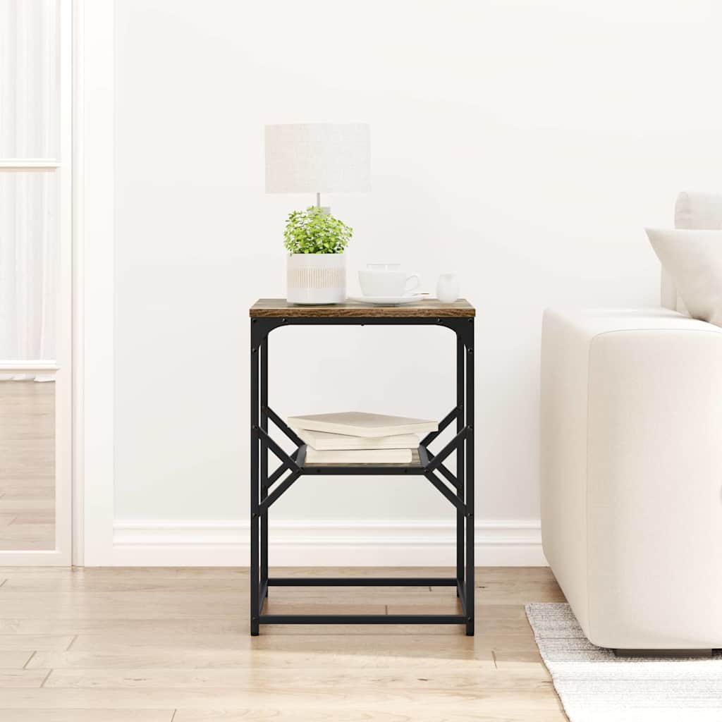 Sidebord Røget eg 41 x 40 x 60 cm Ingeniørtræ og stål