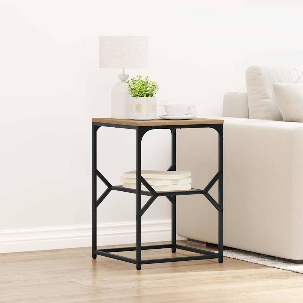 Sidebord Artisan Egetræ 41 x 40 x 60 cm Ingeniørtræ og stål