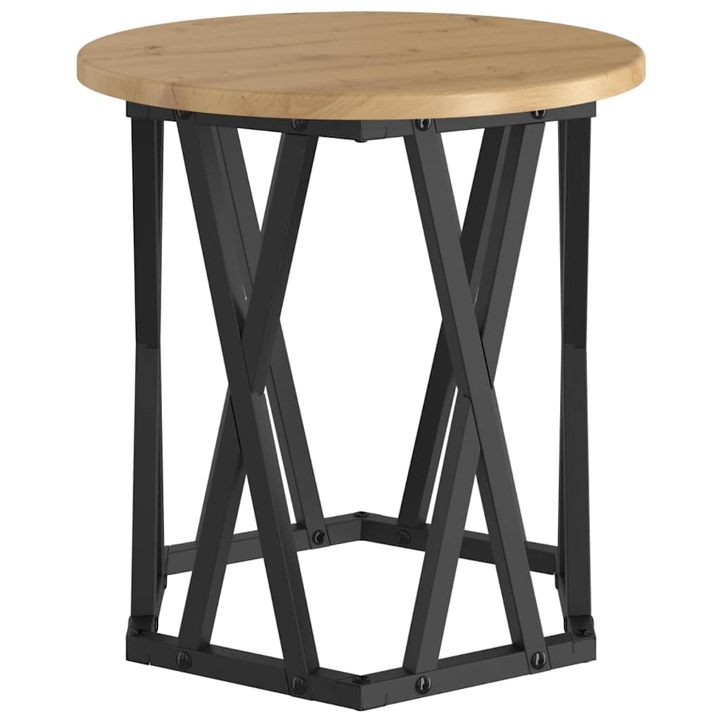 Sidebord 2 pcs Artisan Egetræ Ingeniørtræ og stål