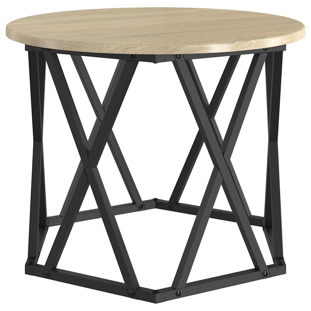 Nesting Sidebord 3 pcs Sonoma eg Ingeniørtræ og stål