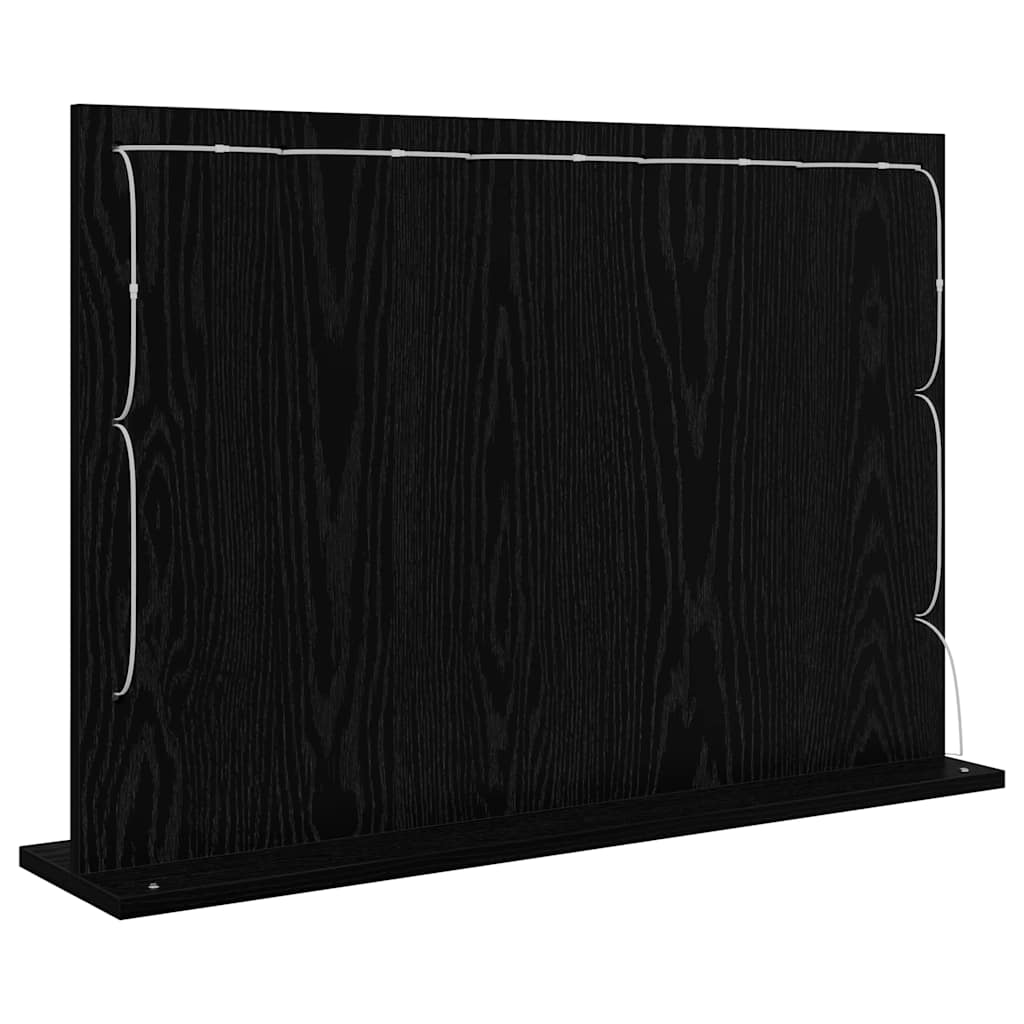 Vaskeskab Spejl Sort eg 80 x 15 x 18 cm Glas og Konstrueret træ
