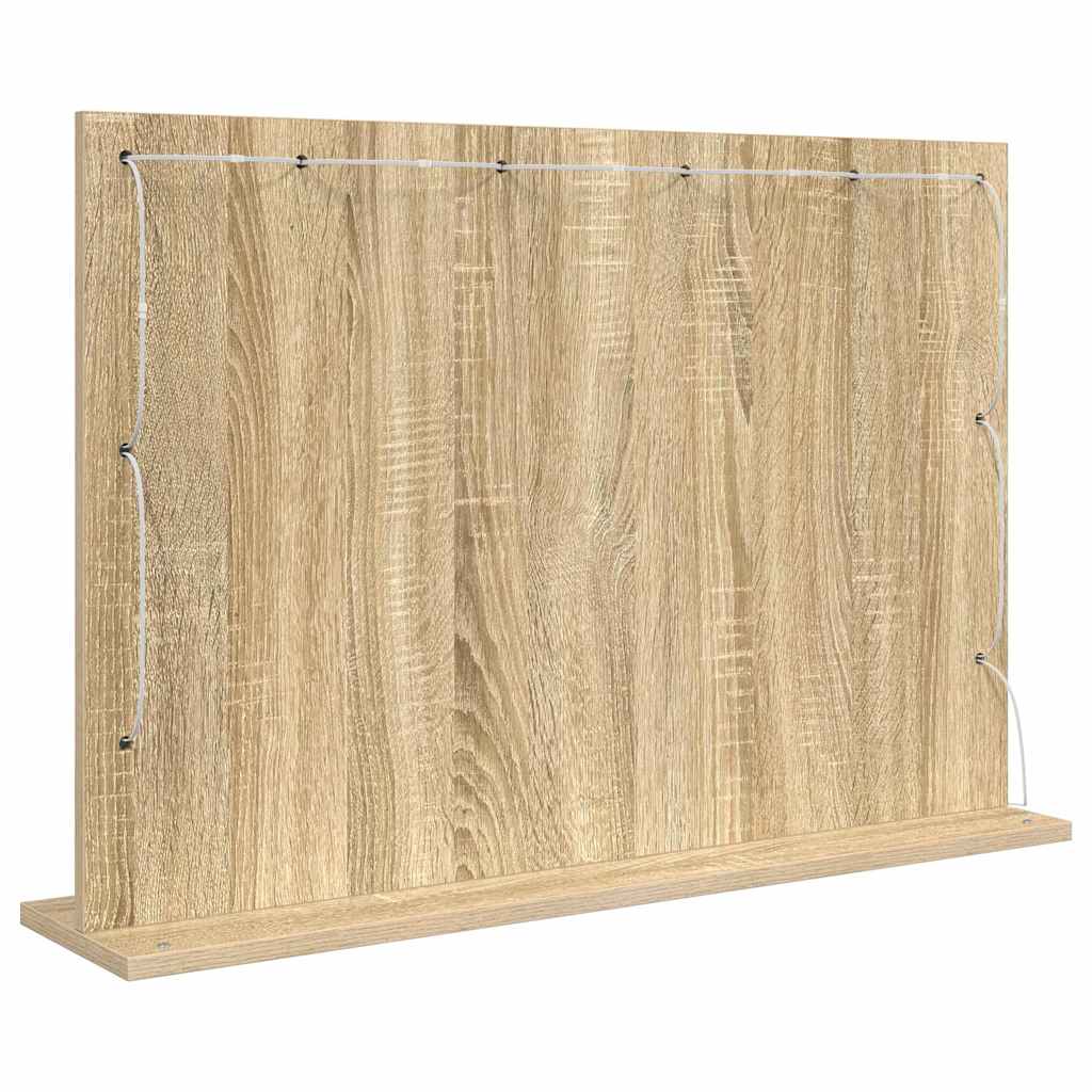 Vaskeskab Spejl Rektangulær med spejl Sonoma eg 80 x 55 x 18 cm