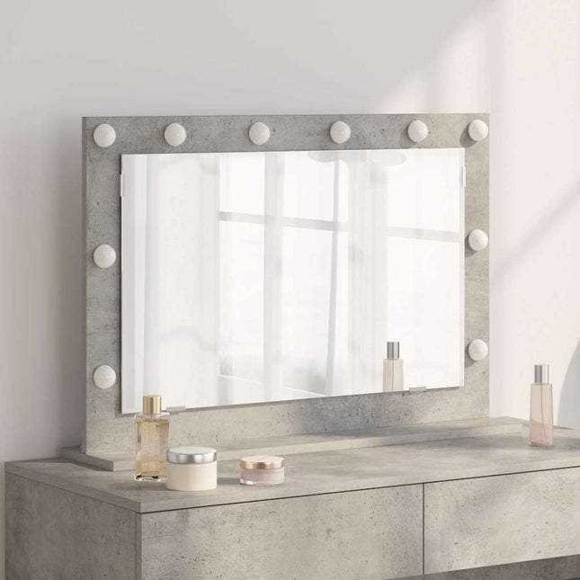 Vaskeskab Spejl Beton Grå 80 x 55 x 18 cm Rektangulær